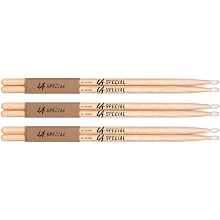 ProMark LA Specials 5A Hickory Drumsticks, ovaler Nylonkopf, 3 Paar für Studio und Live, 40,6 cm Länge