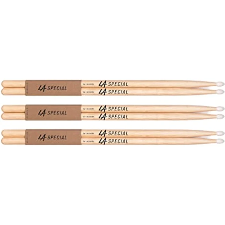ProMark LA Specials 5A Hickory Drumsticks, ovaler Nylonkopf, 3 Paar für Studio und Live, 40,6 cm Länge – Bild 1
