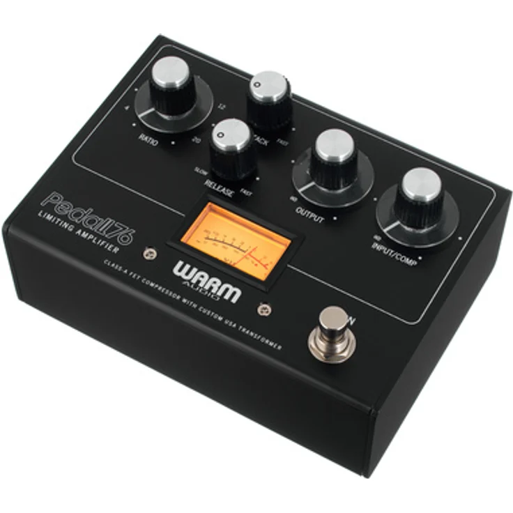 Warm Audio Pedal76 FET Compressor, Effektpedal für E-Gitarre mit 5 Reglern, VU-Meter und True/Buffered Bypass