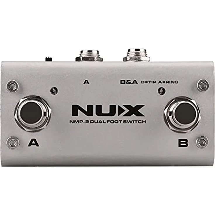 Nux NMP-2 Footswitch, Doppelfußschalter mit 3 Modi (Open, Close, Latch), kompatibel mit Verstärkern und Keyboards, 9VDC Anschluss