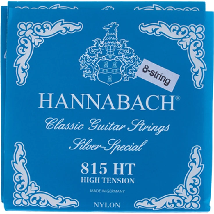 Hannabach 81508 Z HT 8 String ClassicSet, Saitensatz für 8-saitige Konzertgitarre, hohe Spannung, nickelfrei, Made in Germany