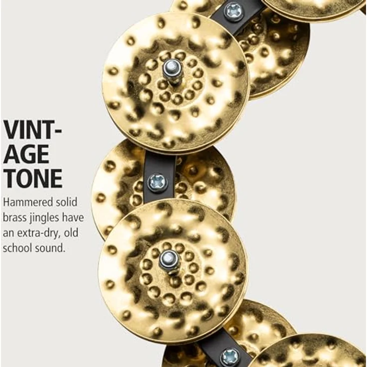 Meinl HTHH2B-BK Hi-Hat Tambourine, 5 Zoll mit gehämmerten Messingschellen, schwarz – Bild 3