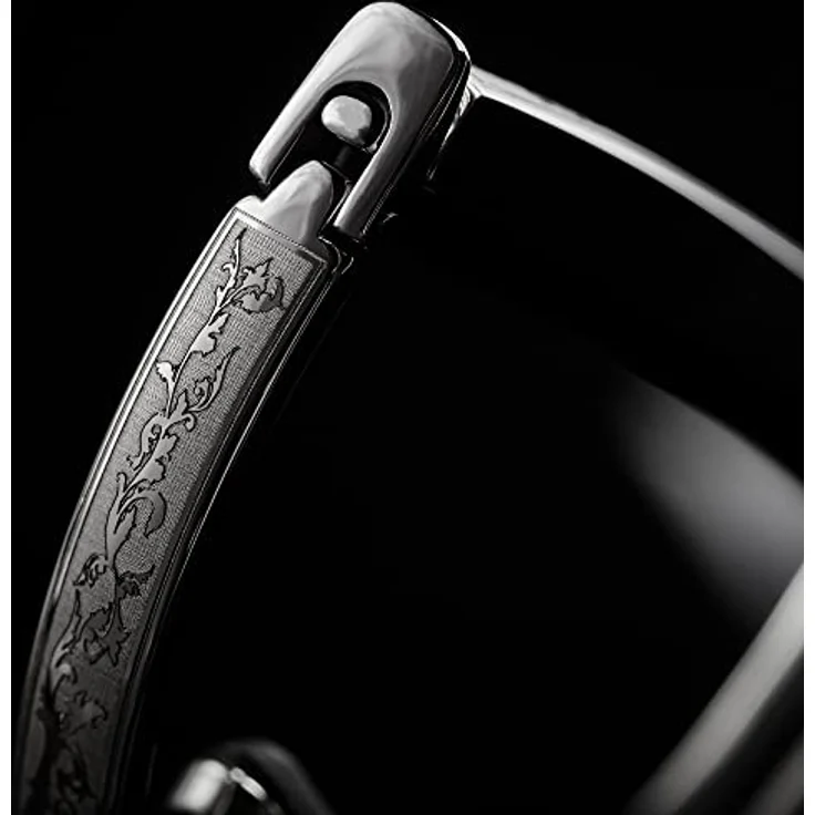 G7th Heritage Guitar Style 3 Capo, Kapodaster mit Adaptive Radius Technology, gravierte Akanthusblätter, geeignet für 44 mm Nussbreite, inklusive Ledertasche und Poliertuch – Bild 3
