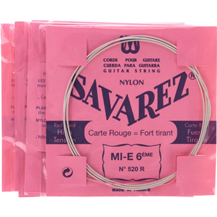 Savarez 520R Gitarrensaiten für Konzertgitarre, starke Spannung, Diskantsaiten aus Nylon und Bass Saiten silber umsponnen