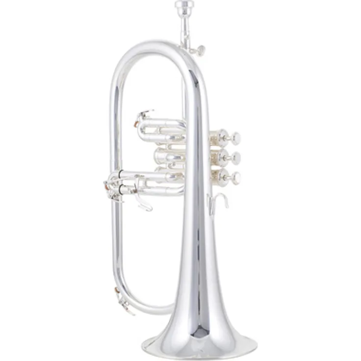 Yamaha YFH-631 GS Flugelhorn, Profiklasse mit MS-Bohrung, 151,8mm Goldmessing Schallbecher, versilbert, inkl. Koffer und 11F4 Mundstück