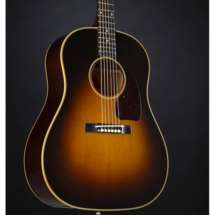 Gibson 1942 Banner J-45 VS, Westerngitarre mit Mahagoni-Korpus, thermisch behandelter Fichtendecke, Vintage Sunburst, inkl. Koffer – Bild 6