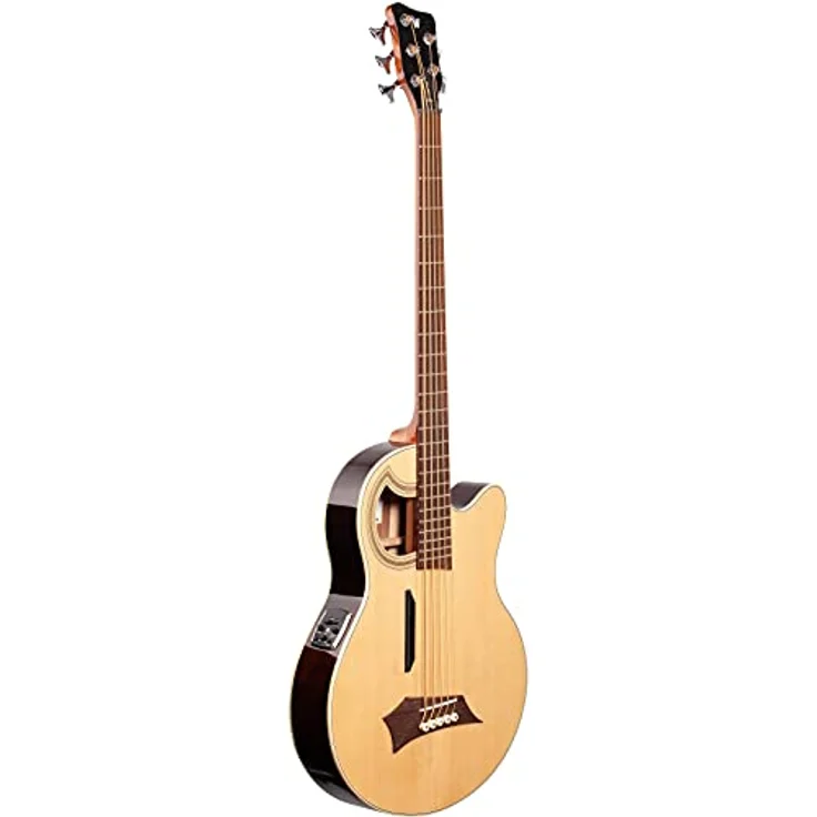 Warwick Alien Deluxe 5 Hybrid Thinline, 5-Saiter Akustikbass mit Sitka Fichten Decke, Shadow Nanomagnetic und Piezo Tonabnehmer, Natural Transparent Satin Finish – Bild 3