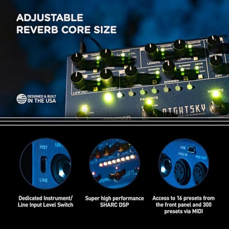 Strymon Nightsky Reverb, Gitarren-Effektpedal mit 3 Reverb-Typen, 16 Presets, Mod- und Tone-Sektionen – Bild 6