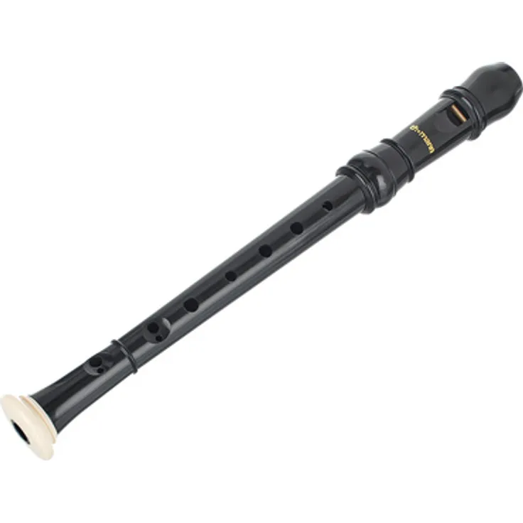 Thomann TRSI-31B Sopranino Recorder, 2-teilige Sopraninoblockflöte mit barocker Griffweise, schwarz mit weißem Ring, inkl. Tasche