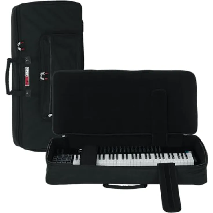 Gator GKB-61, robuste Keyboardtasche aus Nylon mit verstellbaren Gurten, schwarz, passend für Yamaha EZ-220/Korg PA 4X-61/Ketron Audya 5