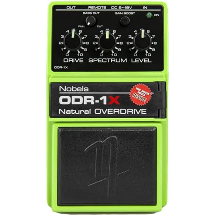 Nobels ODR-1X Overdrive, Effektpedal für E-Gitarre mit Bass Cut Regler und Gain Boost, True/Buffered Bypass, 9-18V DC – Bild 2