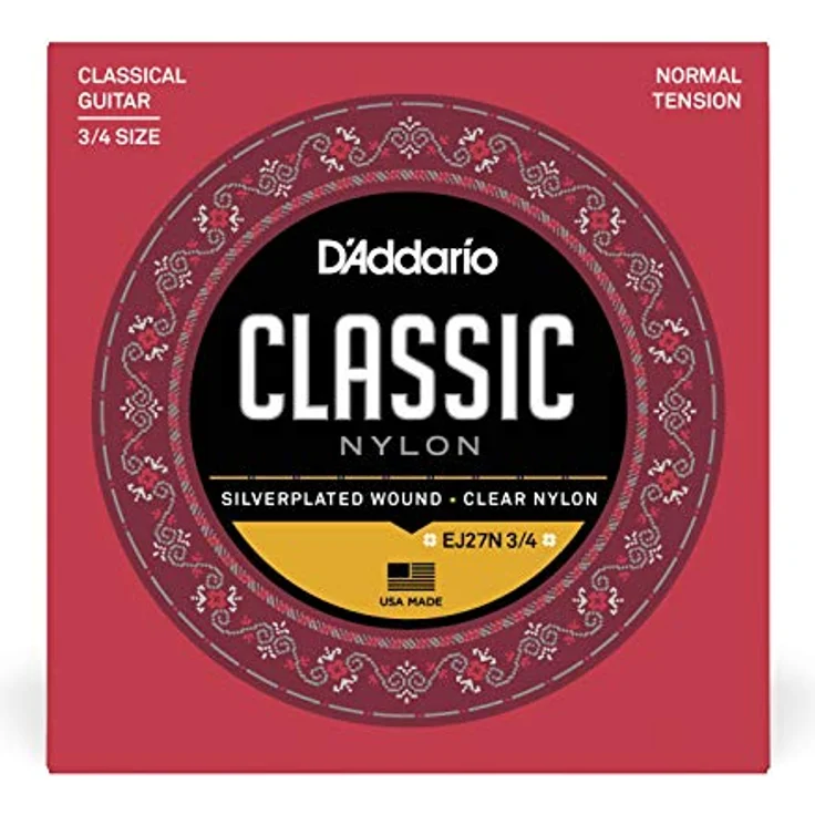 D'Addario EJ27N 3/4, Gitarrensaiten für Konzertgitarre, Nylon, Normal Tension, speziell für 3/4 Gitarren, ideale Einsteigersaiten für Schüler – Bild 2