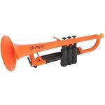 pTrumpet 700632 Bb-Trompete aus ABS-Kunststoff, orange mit Tasche und 2 Mundstücken 3C und 5C
