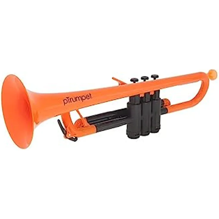 pTrumpet 700632 Bb-Trompete aus ABS-Kunststoff, orange mit Tasche und 2 Mundstücken 3C und 5C
