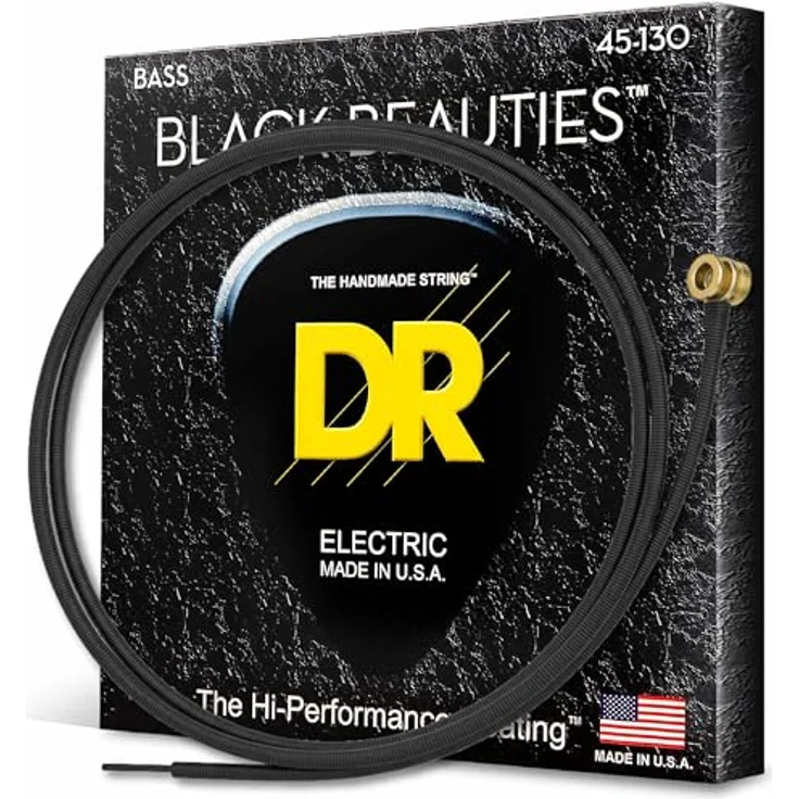 DR Black Beauties Bass 5 Saiten 45-130, beschichtete Gitarrensaiten mit K3-Technologie für klaren Klang und erhöhte Klanglebensdauer – Bild 1