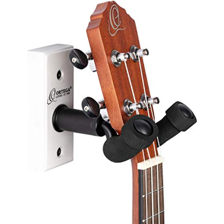 Ortega Guitars Ukulele Wandaufhängung OUH-1WH, platzsparend aus Holz in Weiß mit montierbarem Halterungszubehör – Bild 2