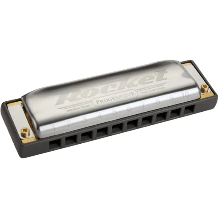 Hohner Rocket E, diatonische Mundharmonika mit 20 Stimmzungen, Messing-Stimmplatten 0,9 mm, optimiertes Deckeldesign, Made in Germany – Bild 1