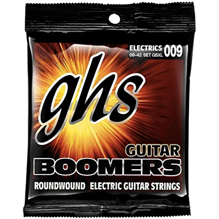 GHS GBXL-Boomers, Saiten Set für E-Gitarre, Nickel Roundwound, Roundcore, Stärke 009-011-016-024w-032w-042w, heller langlebiger Ton – Bild 1