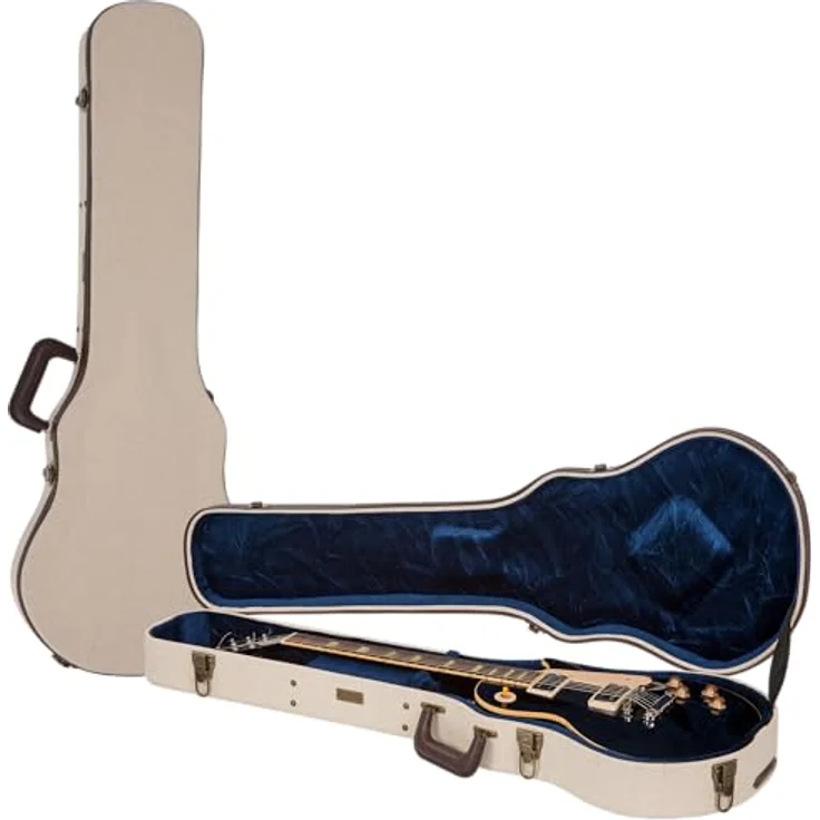 Gator Journeyman SC Electric Guitar, Koffer für Single Cut E-Gitarre, Sackleinen mit antiken Messingbeschlägen, beige – Bild 1