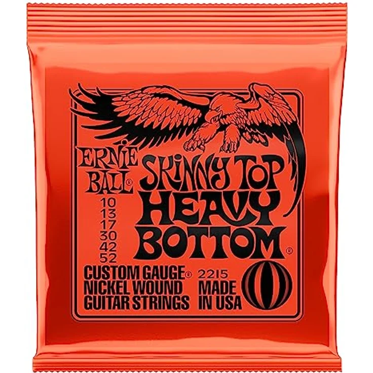 Ernie Ball Skinny Top Heavy Bottom Slinky Nickel Wound E-Gitarrensaiten, Stärke 10-52, optimierte Shredbarkeit und dickere Akkorde, kalifornische Herstellung – Bild 1