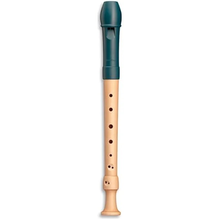 Mollenhauer 17213 Fipple Dege Soprano G DH, Sopranblockflöte in C mit Doppelloch, Kunststoffkopf und Ahornholz-Unterstück, seeblau – Bild 1