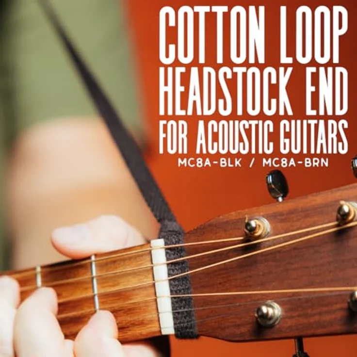 Levys Cotton Acoustic Strap 2" BR, Gitarrengurt aus Baumwolle mit Wildleder-Endstück, verstellbar von 102 cm bis 178 cm, braun – Bild 4