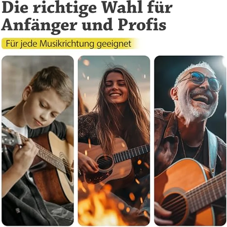 BELFORT® Gitarrensaiten Premium Phosphor-Bronze, 6 Saiten-Set für Westerngitarre & Akustikgitarre mit 4 Plektren und extra hoher E-Saite, schmerzfreies Spielen, optimale Stimmstabilität – Bild 5
