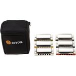 C.A. Seydel Söhne Big Six Set, Mundharmonika Set bestehend aus 6 Tonarten (G black, A lava, Bb sky, C oliv, D yello, F white) mit Edelstahl-Stimmzungen und Gürteltasche