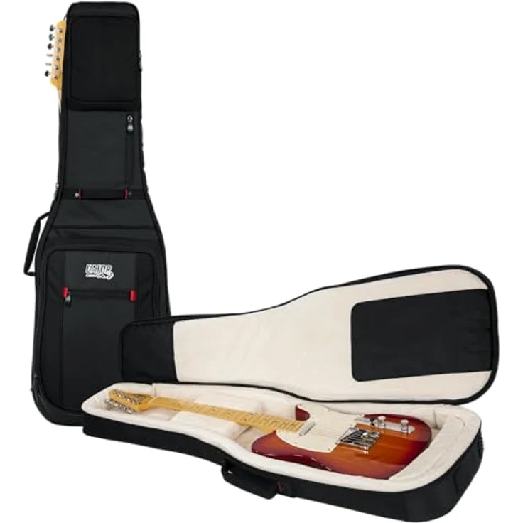 Gator G-PG E-Guitar Bag, ProGo Ultimate Gigbag mit Micro-Fleece Innenpolsterung und abnehmbarem Rucksacktrageriemen, schwarz – Bild 1