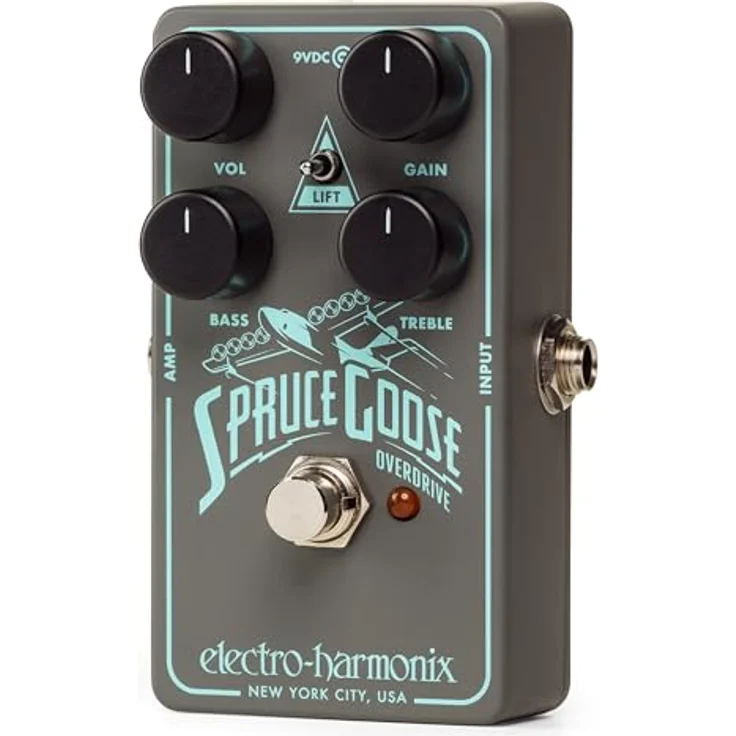 Electro Harmonix Spruce Goose Overdrive, Effektpedal für E-Gitarre mit weicher Übersteuerung, 3 Gain-Einstellungen und erweiterter EQ – Bild 4