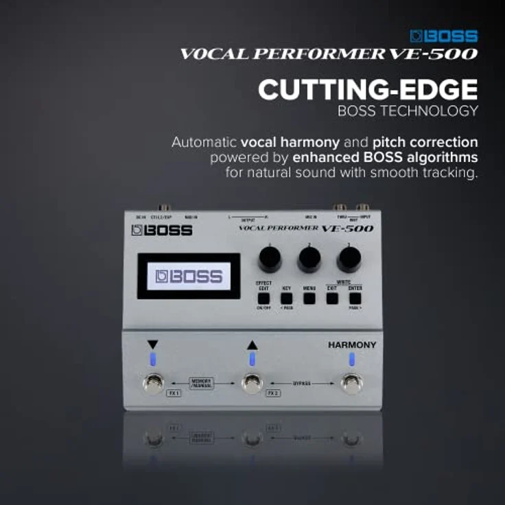 BOSS VE-500 Vocal Performer, Modernes Vocal-Multieffektgerät mit Auto-Harmonie, Tonhöhenkorrektur und Gitarreneingang für singende Gitarristen – Bild 3