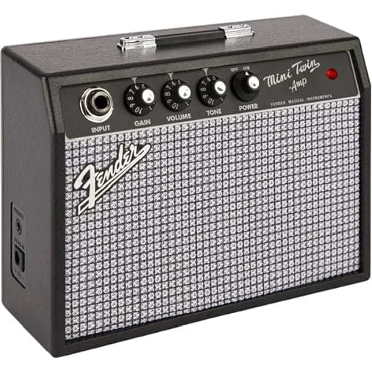 Fender Mini '65 Twin, Miniatur E-Gitarrenverstärker mit 1W Leistung, 9V batteriebetrieben, kompaktes Design mit Gain-, Lautstärke- und Tonreglern – Bild 2
