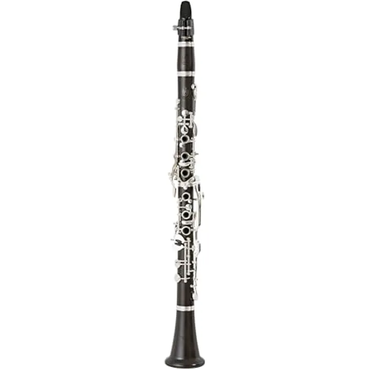 F.A. Uebel 621 Bb-Clarinet, Grenadillholz mit deutscher Griffweise, Gabel-F/B-Mechanik, versilberte Neusilbermechanik, inkl. ESM Mundstück und Koffer