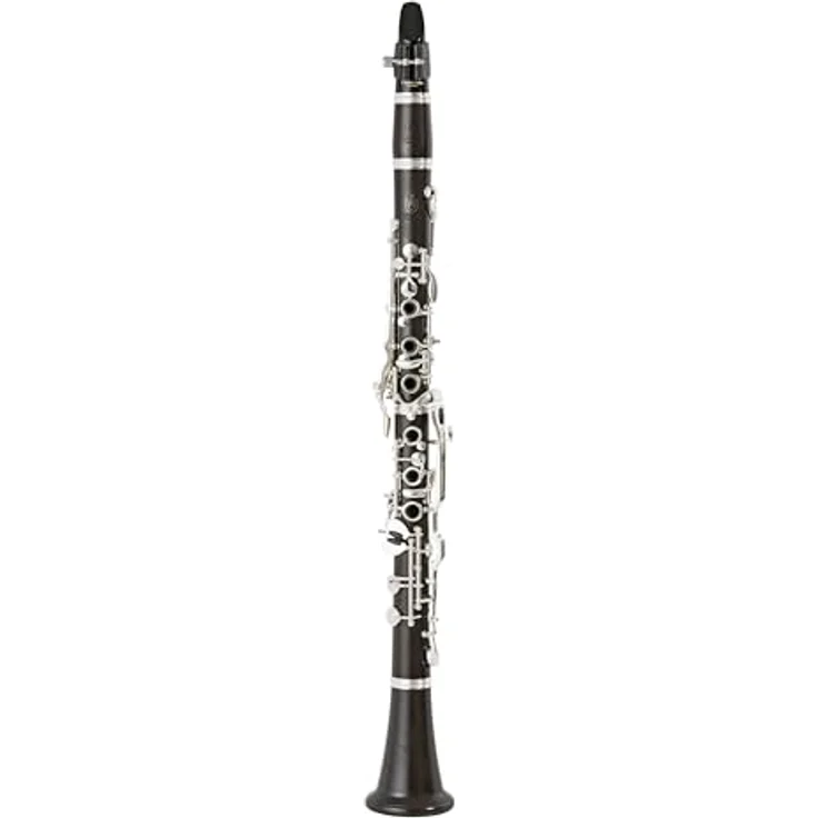 F.A. Uebel 621 Bb-Clarinet, Grenadillholz mit deutscher Griffweise, Gabel-F/B-Mechanik, versilberte Neusilbermechanik, inkl. ESM Mundstück und Koffer – Bild 1