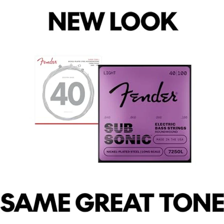 Fender Saitensatz für E-Bass 7250L (040/100), vernickelte Stahlsaiten für hohe Leistung, perfekt für Rock und Blues – Bild 4