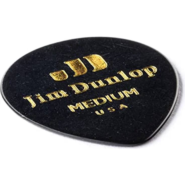 Dunlop Celluloid Teardrop Medium Plektren, 12 Stück, Schwarz, 0,80 mm Stärke, warmer Klang, abgerundete Kanten – Bild 3