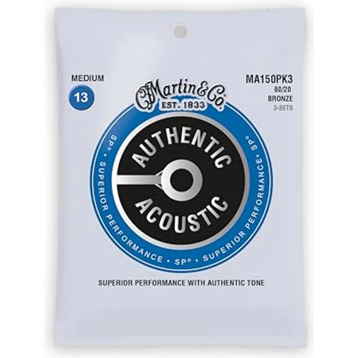 Martin MA150PK3, 3er-Pack Akustikgitarrensaiten, Superior Performance Medium 13-56, 80/20 Bronze – Bild 1