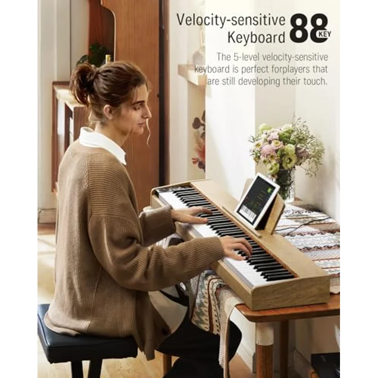 Donner DEP-1S Digitalpiano mit 88 Tasten, Anschlagdynamik für realistisches Spielgefühl – Bild 2