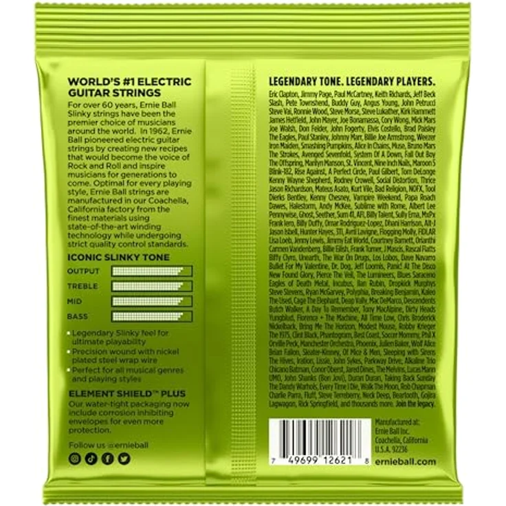 Ernie Ball Regular Slinky E-Gitarrensaiten für 7-Saiter, Nickelwicklung, Stärke 10–56, ausgewogener Ton – Bild 2