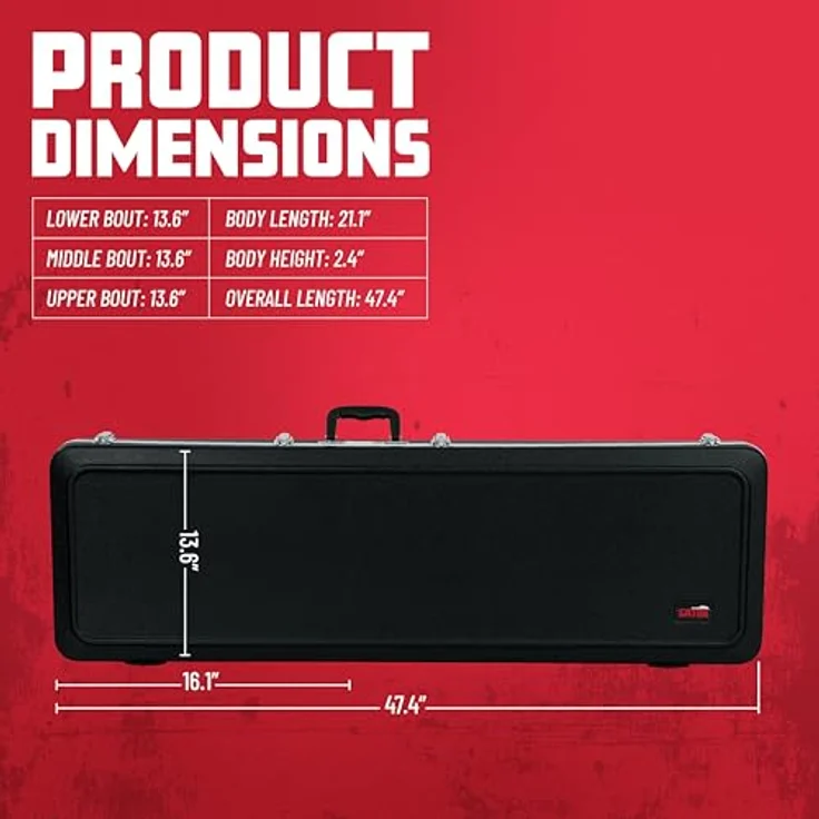 Gator GC-Bass ABS Case, Gitarrenkoffer für Standard Bässe mit Alu-Schließprofil und EPS-Schaumpolster, abschließbar – Bild 6