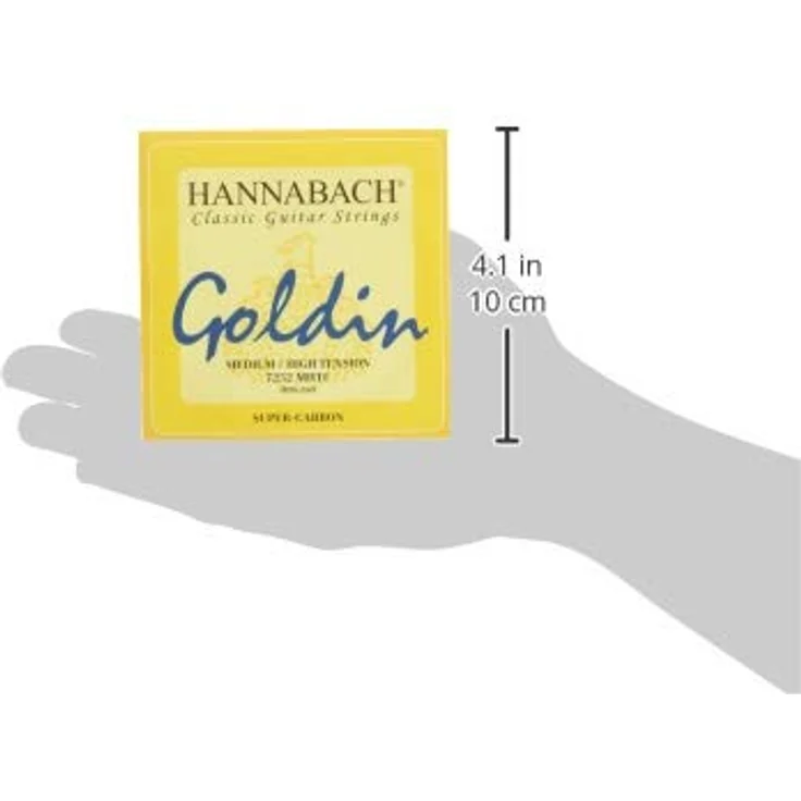 Hannabach Klassikgitarrensaiten Serie 725 MHT Goldin Super Carbon, Medium/High Tension, präzise Abmessungen, Made in Germany – Bild 3