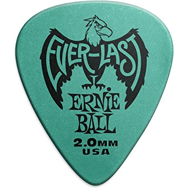Ernie Ball Everlast Picks EB9196, 12er Pack, 2,00 mm Teal, strapazierfähiges Delrin Material, griffige Oberfläche – Bild 2