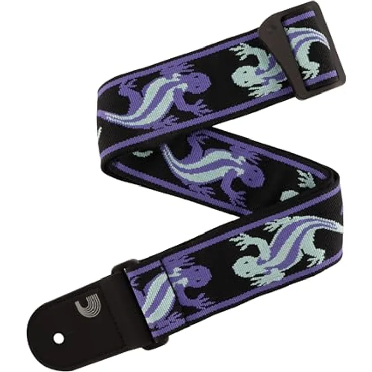 Daddario 50PW02 Vintage PW Lizard Teal, Gitarrengurt aus Polyester, verstellbar von 89 cm - 151 cm, Türkis/Lila
