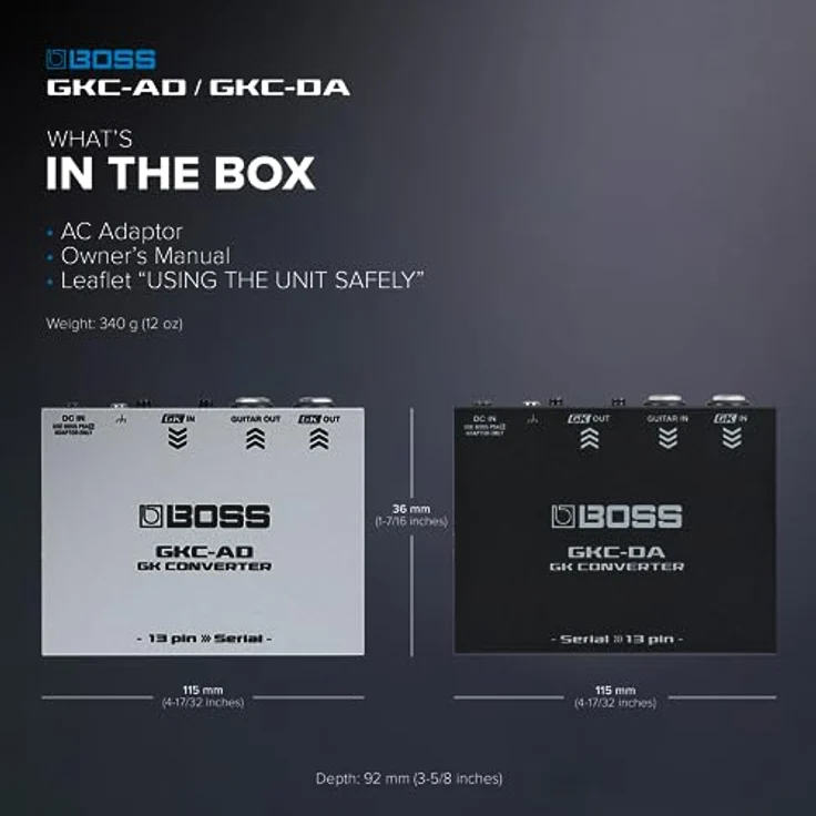 Boss GKC-DA GK Converter, digitale Schnittstelle für 13-polige GK-Tonabnehmersysteme, kompakt und leicht, inklusive DC-Netzteil – Bild 6