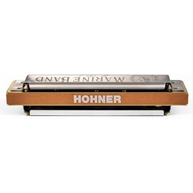 Hohner Marine Band Classic Eb Mundharmonika, Birnbaumholz mit doppelter Lackierung, 0,9 mm Messing-Musikplatte, neues SnapCase – Bild 3