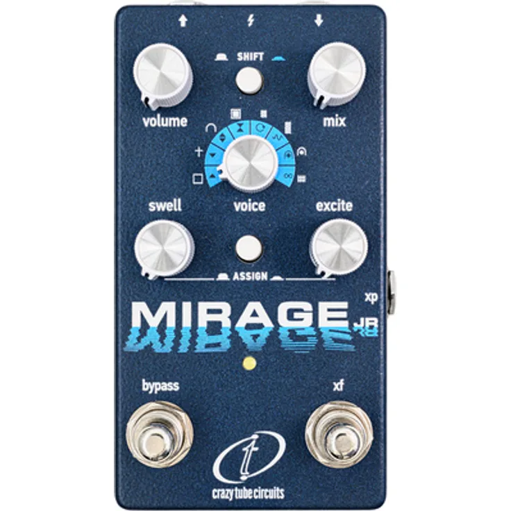 Crazy Tube Circuits Mirage Junior, High-End Reverb Pedal mit 16 Algorithmen, Dark Abyss Blue