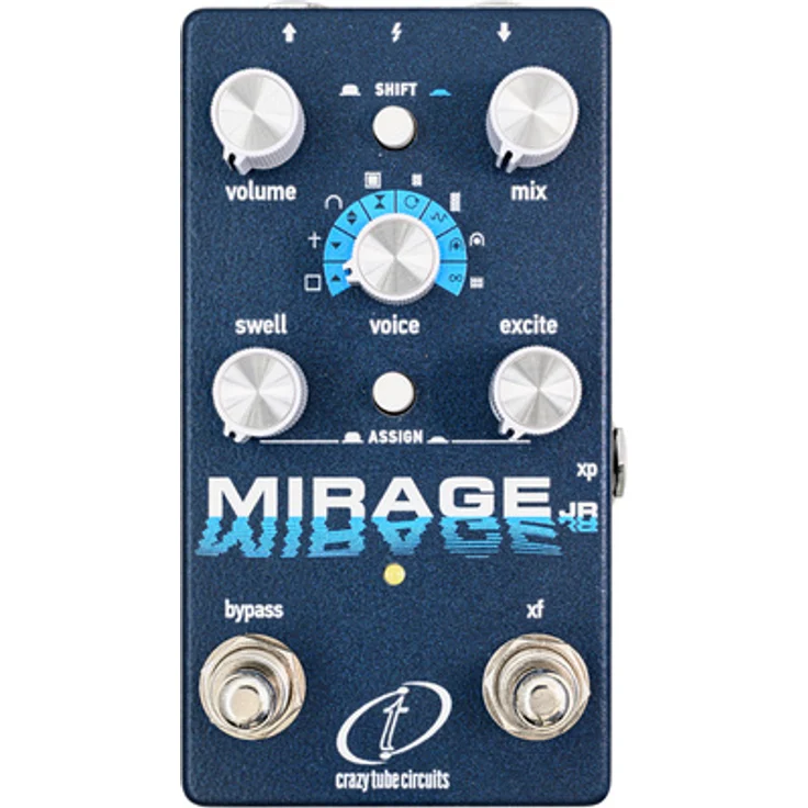 Crazy Tube Circuits Mirage Junior, High-End Reverb Pedal mit 16 Algorithmen, Dark Abyss Blue