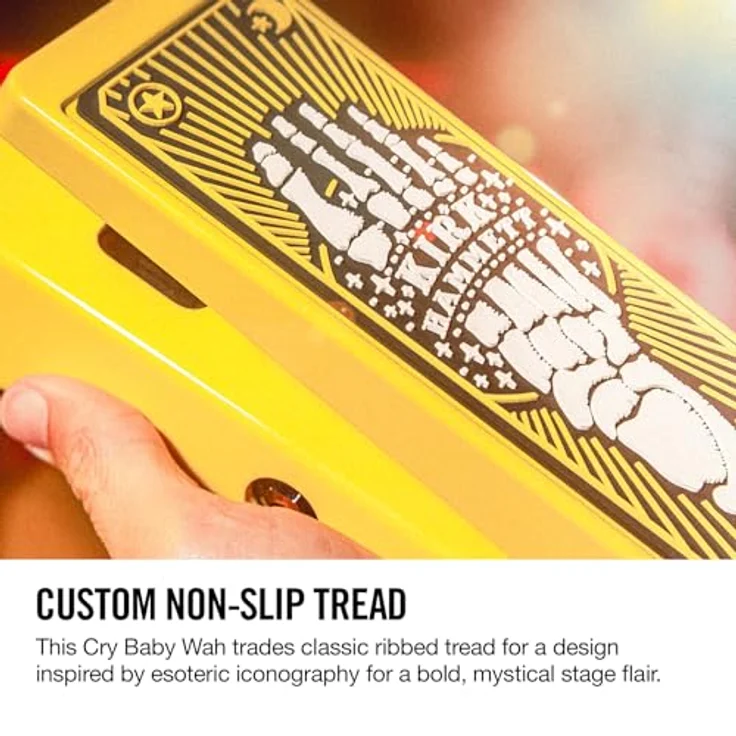 Dunlop Kirk Hammet Cry Baby Wah, Wah Wah Pedal für Gitarre, Limited Edition in Gelb Sparkle, Made in the USA – Bild 4