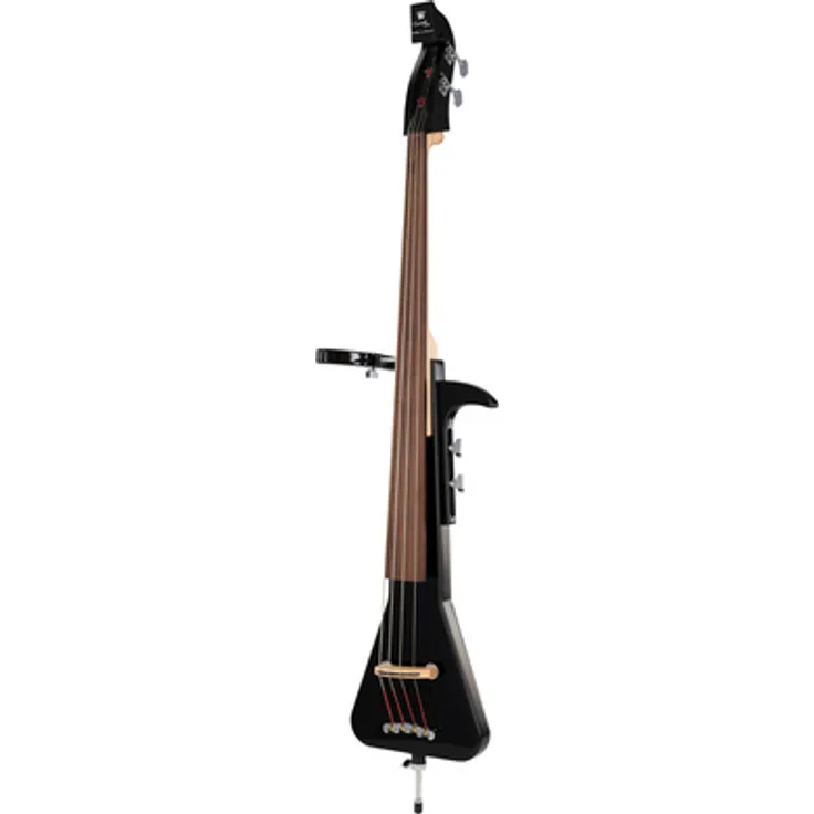 Warwick Triumph Lite Electric Upright Bass Solid Black High Polish, 4-Saiter, Ahorn Korpus, passive Piezo Tonabnehmer, inkl. Gig Bag