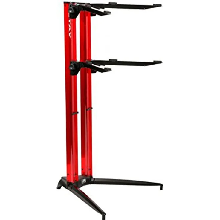 STAY MUSIC Klavierständer 2-lagig rot, höhenverstellbar bis 1150 mm, für Digital- und Bühnenklavier bis 65 kg